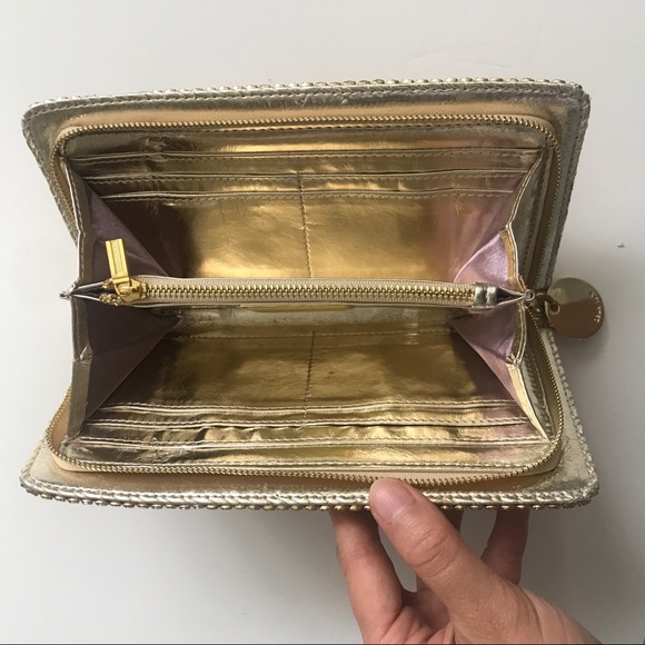 NWOT Deux Lux Pink Line Stone Clutch Wallet -Vegan - Picture 4 of 9